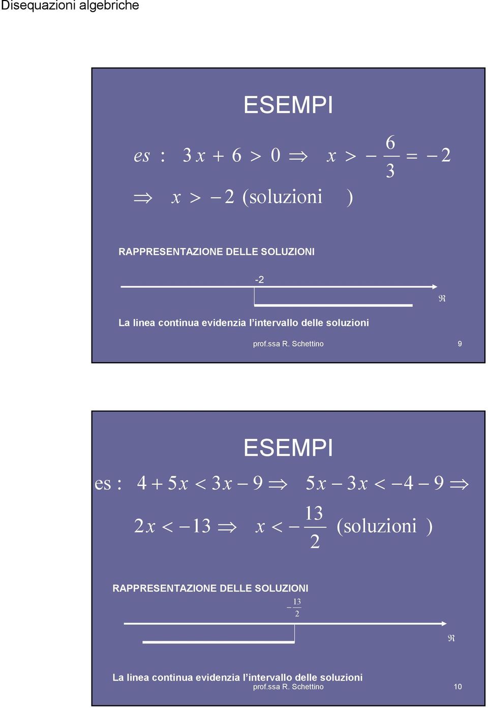 soluzioni 9 ESEMPI es : < 9 < < < 9 (soluzioni )