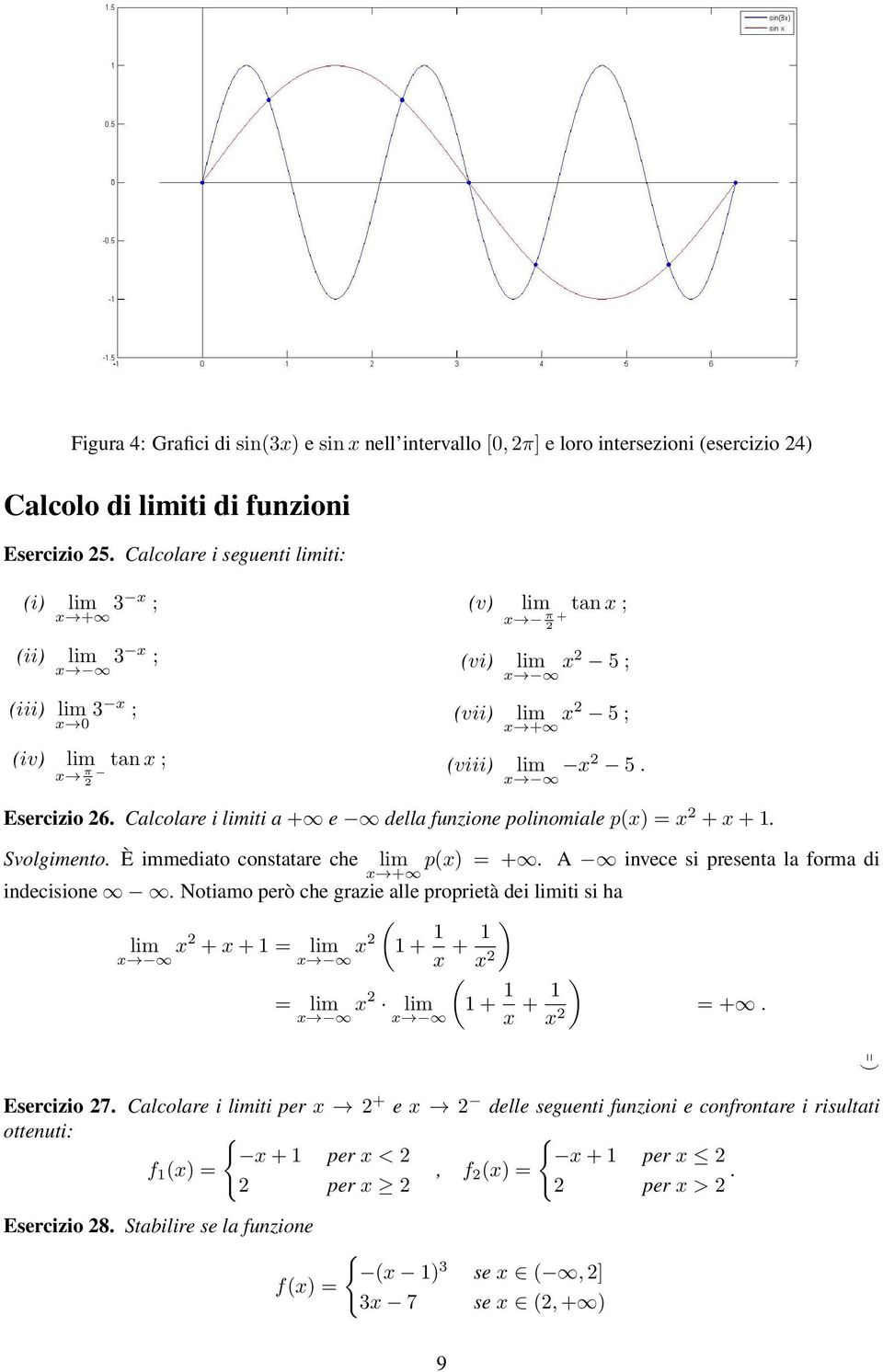 Calcolare i iti a + e della funzione polinomiale p) = + +. Svolgimento. È immediato constatare che p) = +. A invece si presenta la forma di + indecisione.