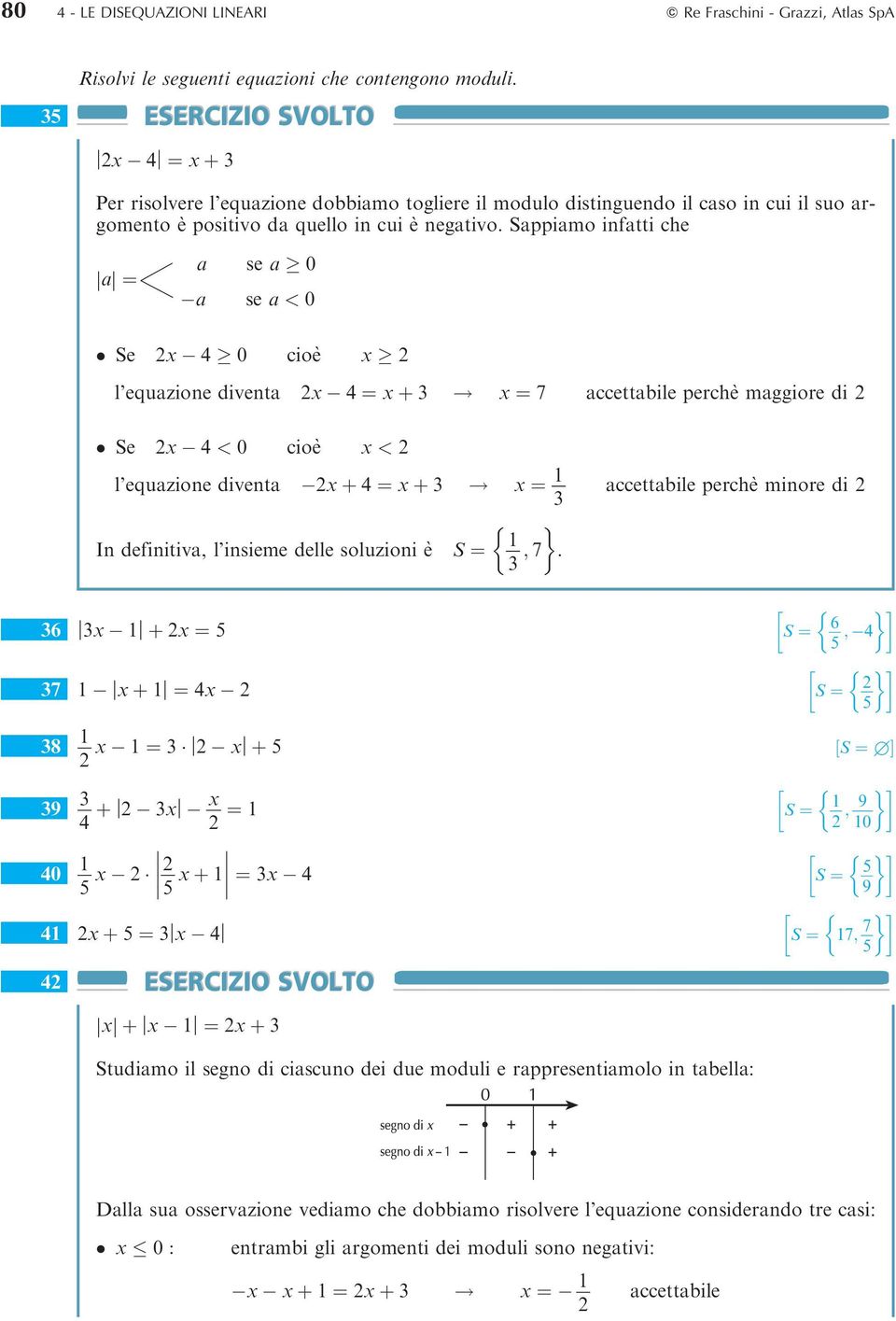 Sappiamo infatti che jjˆ a a se a 0 a se a < 0 S e 0 cioeá l'equazione diventa ˆ! ˆ 7 accettabile percheá maggiore di S e < 0 cioeá < l'equazione diventa ˆ!