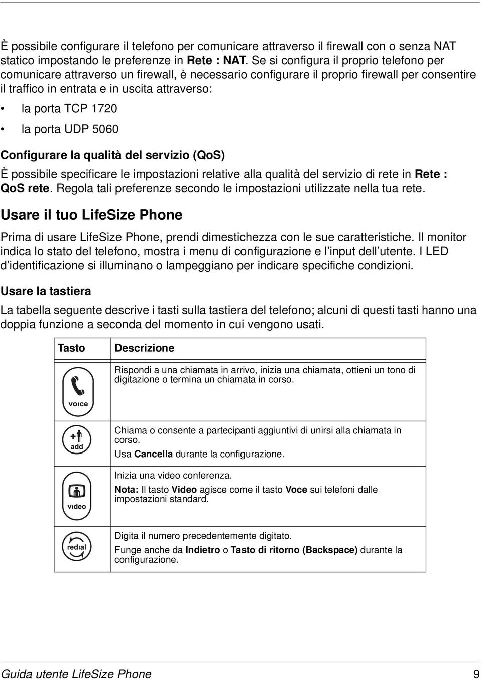 la porta UDP 5060 Configurare la qualità del servizio (QoS) È possibile specificare le impostazioni relative alla qualità del servizio di rete in Rete : QoS rete.