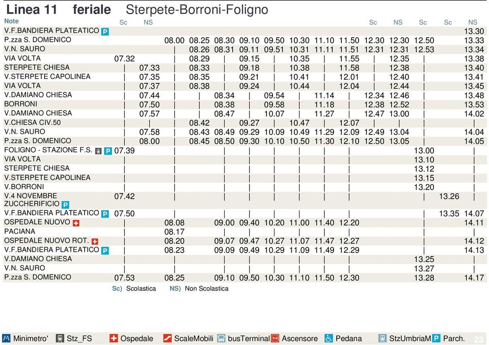 35 08.35 09.21 10.41 12.01 12.40 13.41 VIA VOLTA 07.37 08.38 09.24 10.44 12.04 12.44 13.45 V.DAMIANO CHIESA 07.44 08.34 09.54 11.14 12.34 12.46 13.48 BORRONI 07.50 08.38 09.58 11.18 12.38 12.52 13.