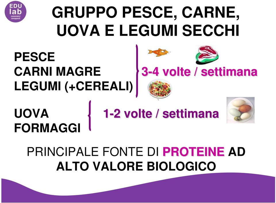 (+CEREALI) UOVA 1-22 volte / settimana FORMAGGI