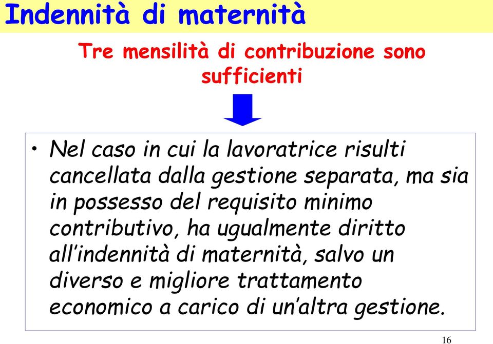 del requisito minimo contributivo, ha ugualmente diritto all indennità di