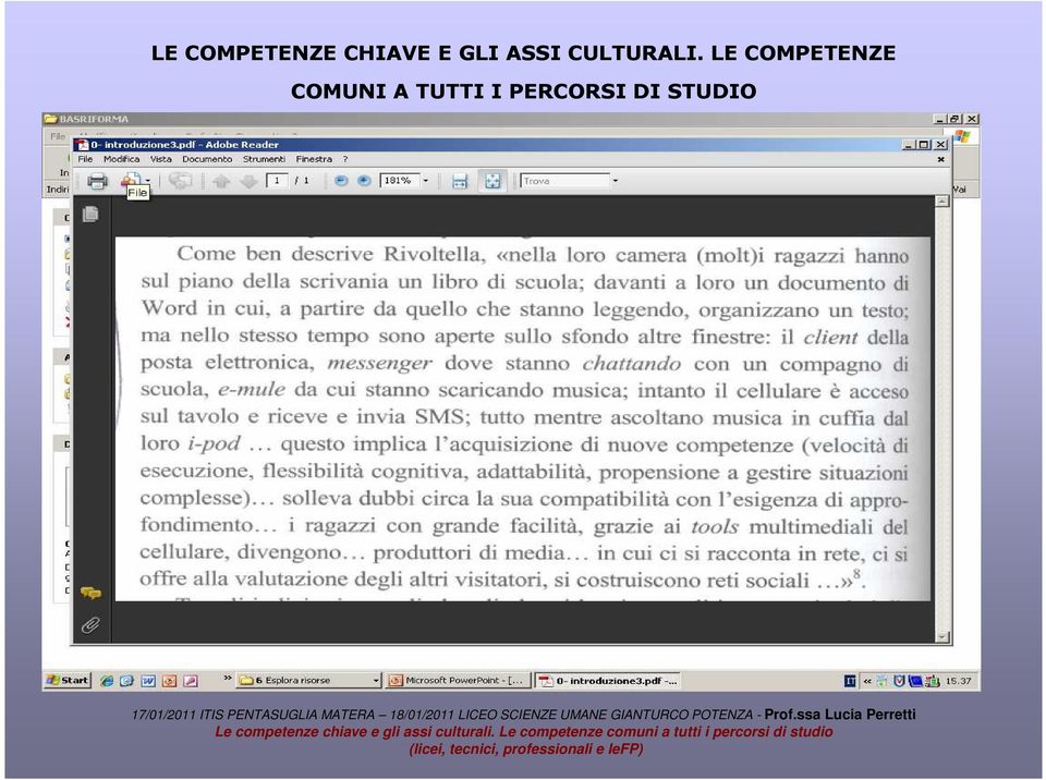 LE COMPETENZE COMUNI A