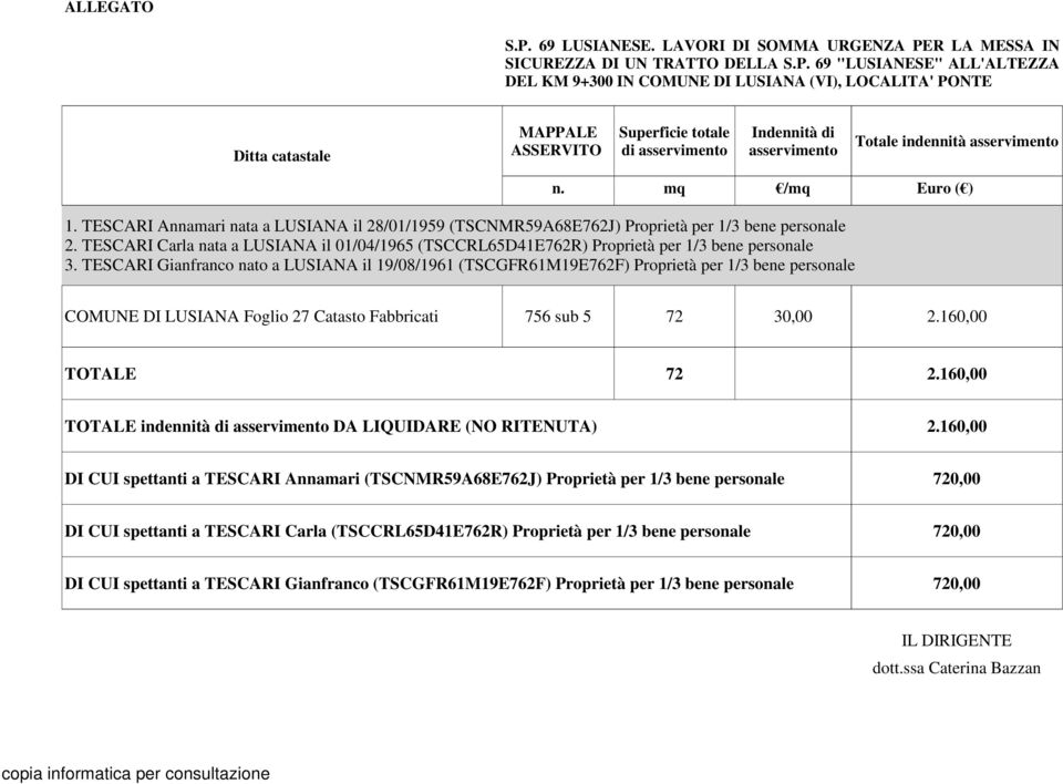 R LA MESSA IN SICUREZZA DI UN TRATTO DELLA S.P.