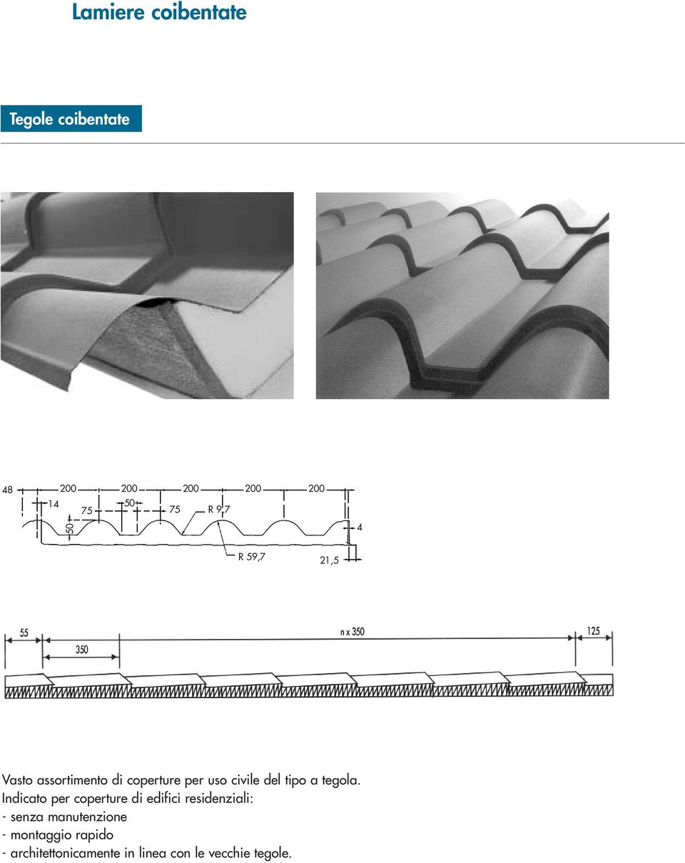 Indicato per coperture di edifici residenziali: - senza manutenzione -