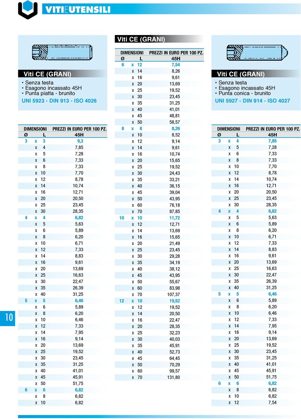 6 5,89 x 8 6,20 x 10 6,46 x 12 7,33 x 14 7,95 x 16 9,14 x 20 13,69 x 25 19,52 x 30 23,45 x 35 31,25 x 40 41,01 x 45 45,91 x 50 51,75 6 x 6 6,82 x 8 6,82 x 10 6,82 Ø L 45H 6 x 12 7,54 x 14 8,26 x 16