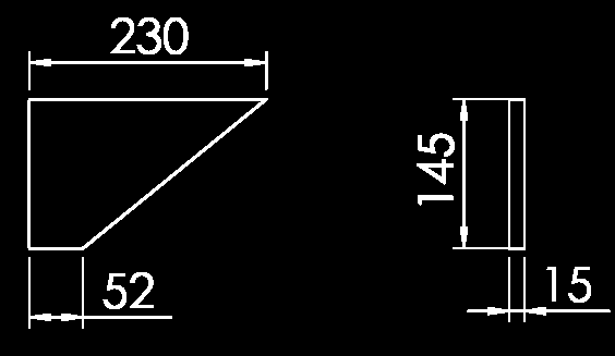 Elemento 3 (2 pezzi) Tale elemento è costituito da una piastra dallo spessore di 20 mm sagomata come in figura 5 e deve essere saldato, sul lato inferiore, agli elementi 1, 4 e 8 del dispositivo d