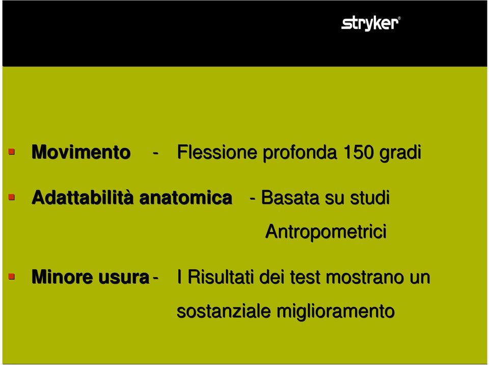 Antropometrici Minore usura - I Risultati