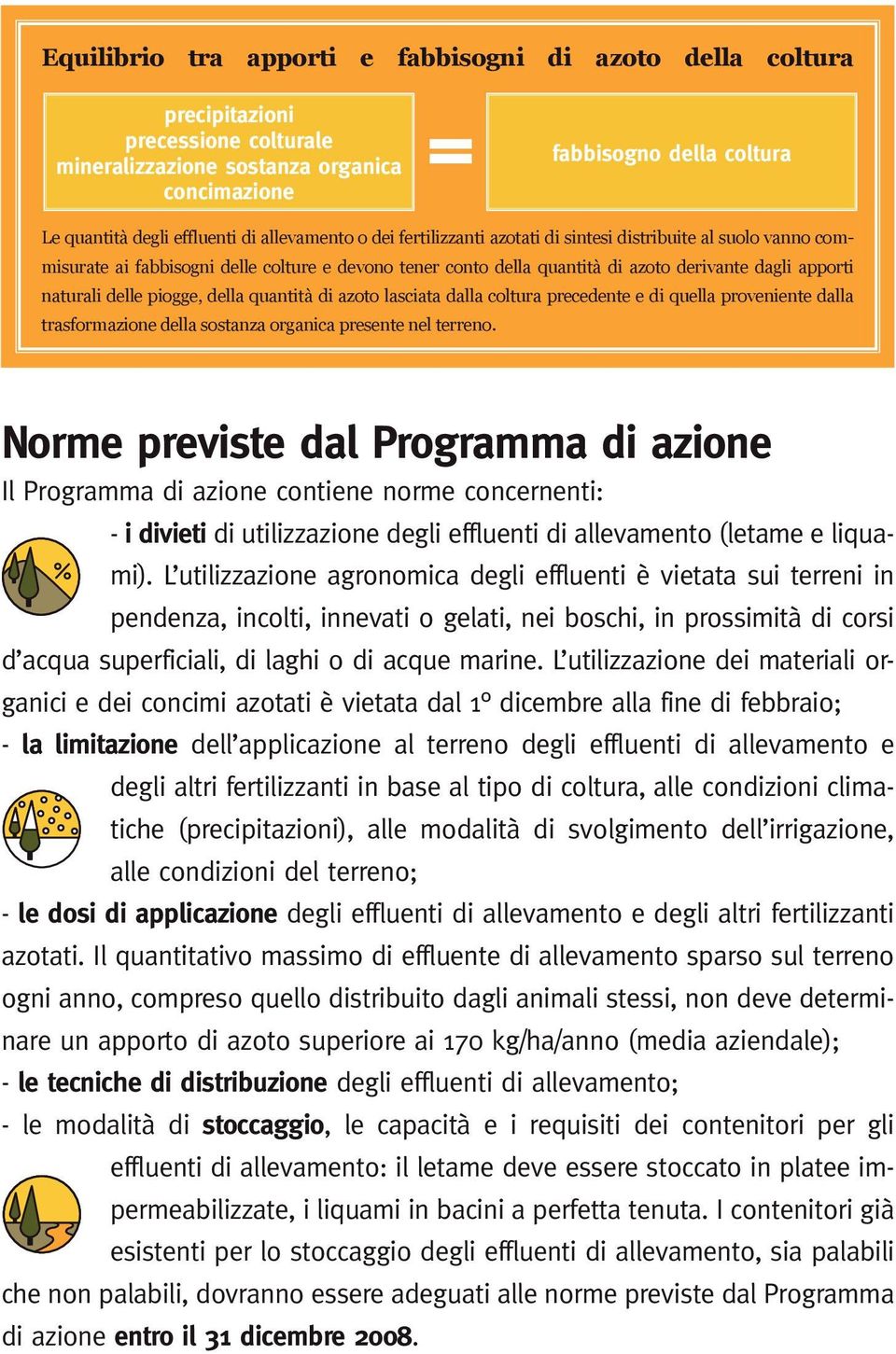 delle piogge, della quantità di azoto lasciata dalla coltura precedente e di quella proveniente dalla trasformazione della sostanza organica presente nel terreno.