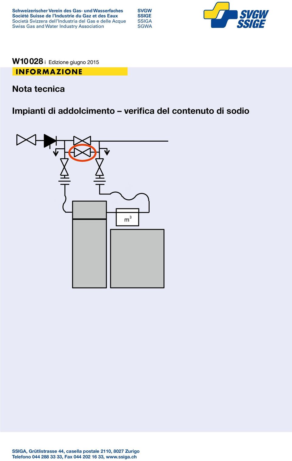 INFORMAZIONE Nota tecnica Titelbild Merkblatt Überprüfung des Natriumgehalts Impianti di addolcimento verifica del contenuto