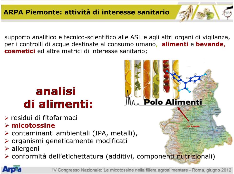 altre matrici di interesse sanitario; residui di fitofarmaci micotossine contaminanti ambientali (IPA,