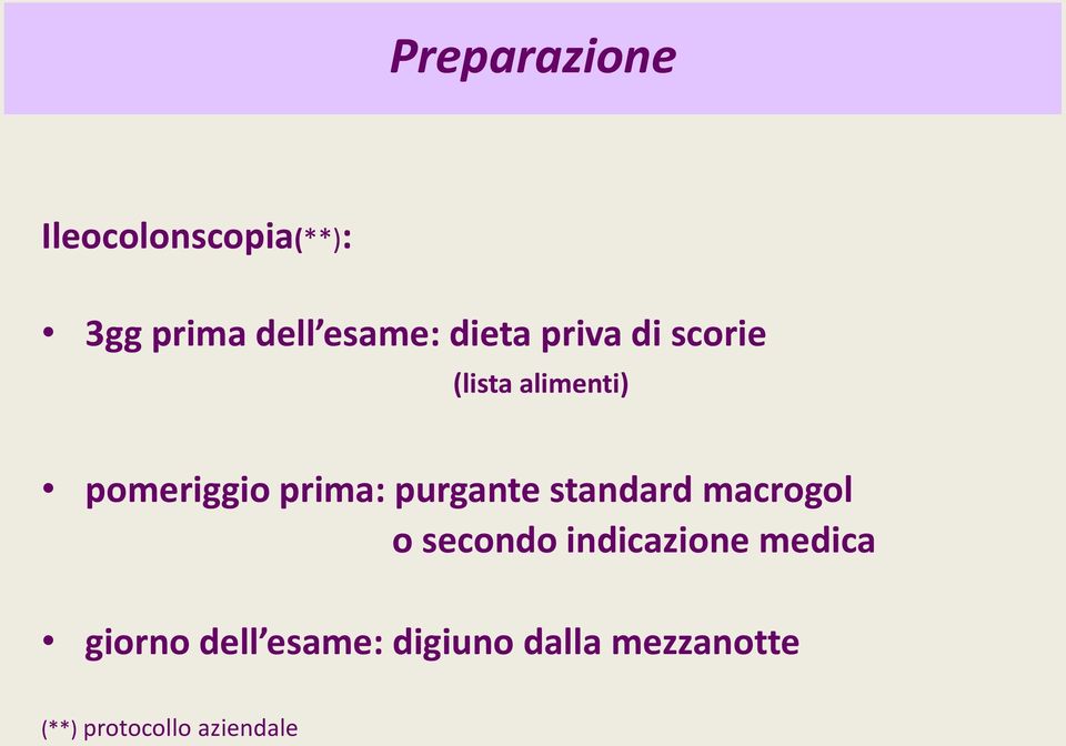 purgante standard macrogol o secondo indicazione medica