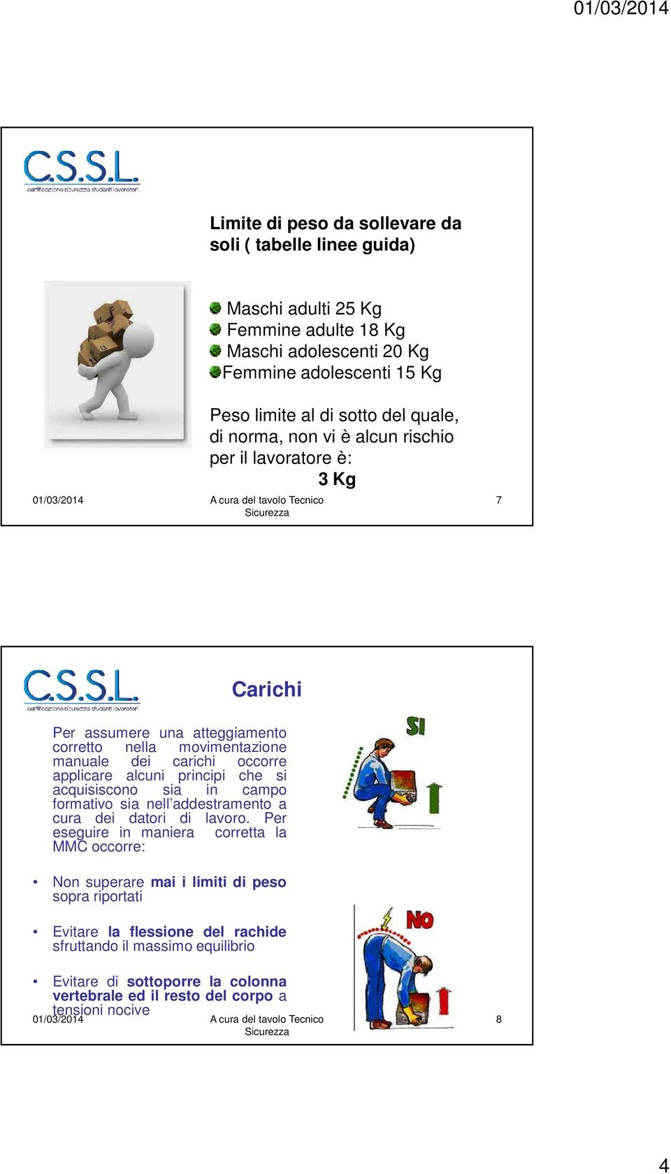 alcuni principi che si acquisiscono sia in campo formativo sia nell addestramento a cura dei datori di lavoro.