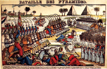 Egitto 1798 Sbarcato nel porto di Alessandria alla guida di un forte di un esercito, Napoleone sbaragliò le forze egiziane nella Battaglia delle Piramidi.