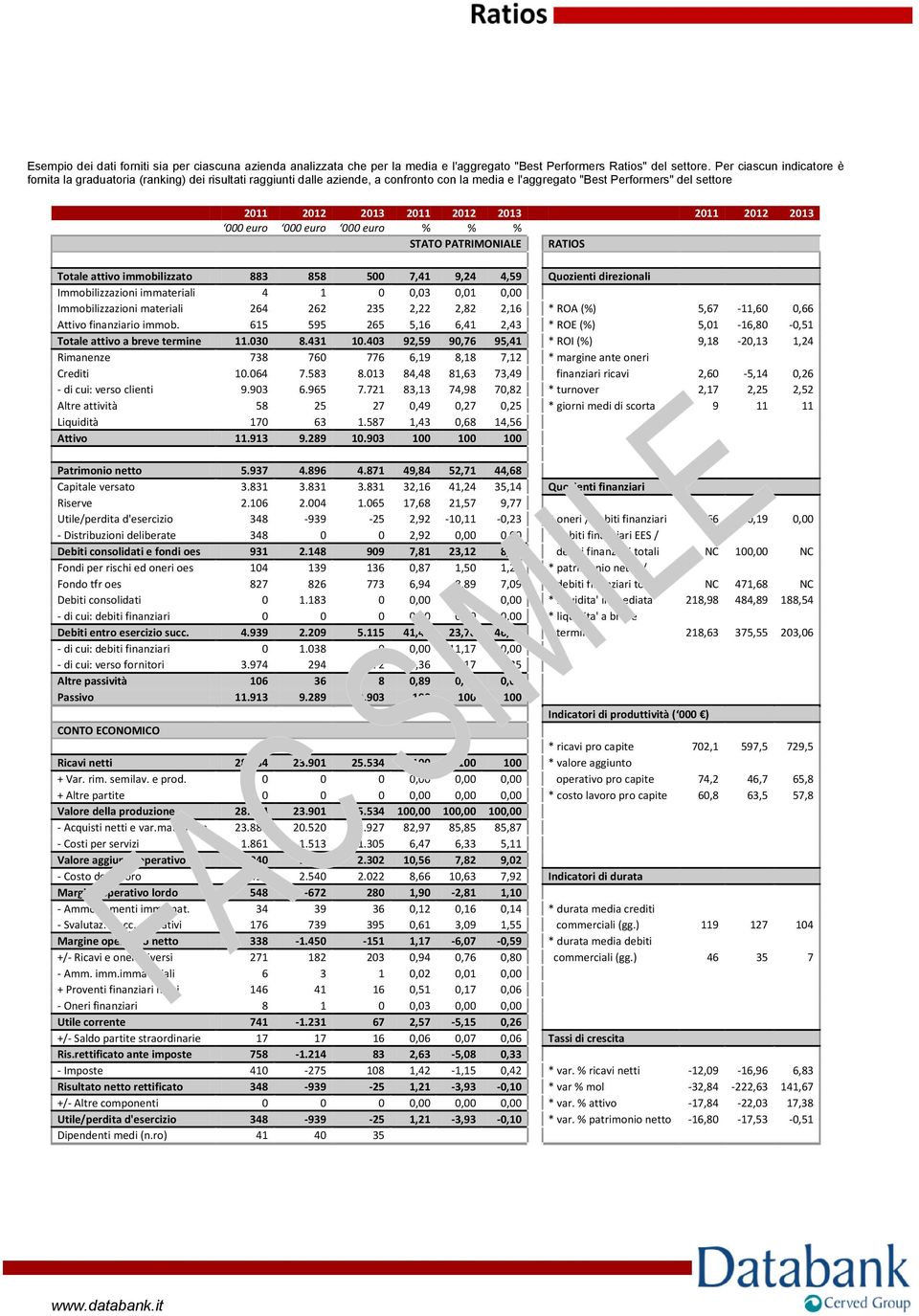 STATO PATRIMONIALE RATIOS Totale attivo immobilizzato 883 858 500 7,41 9,24 4,59 Quozienti direzionali Immobilizzazioni immateriali 4 1 0 0,03 0,01 0,00 Immobilizzazioni materiali 264 262 235 2,22