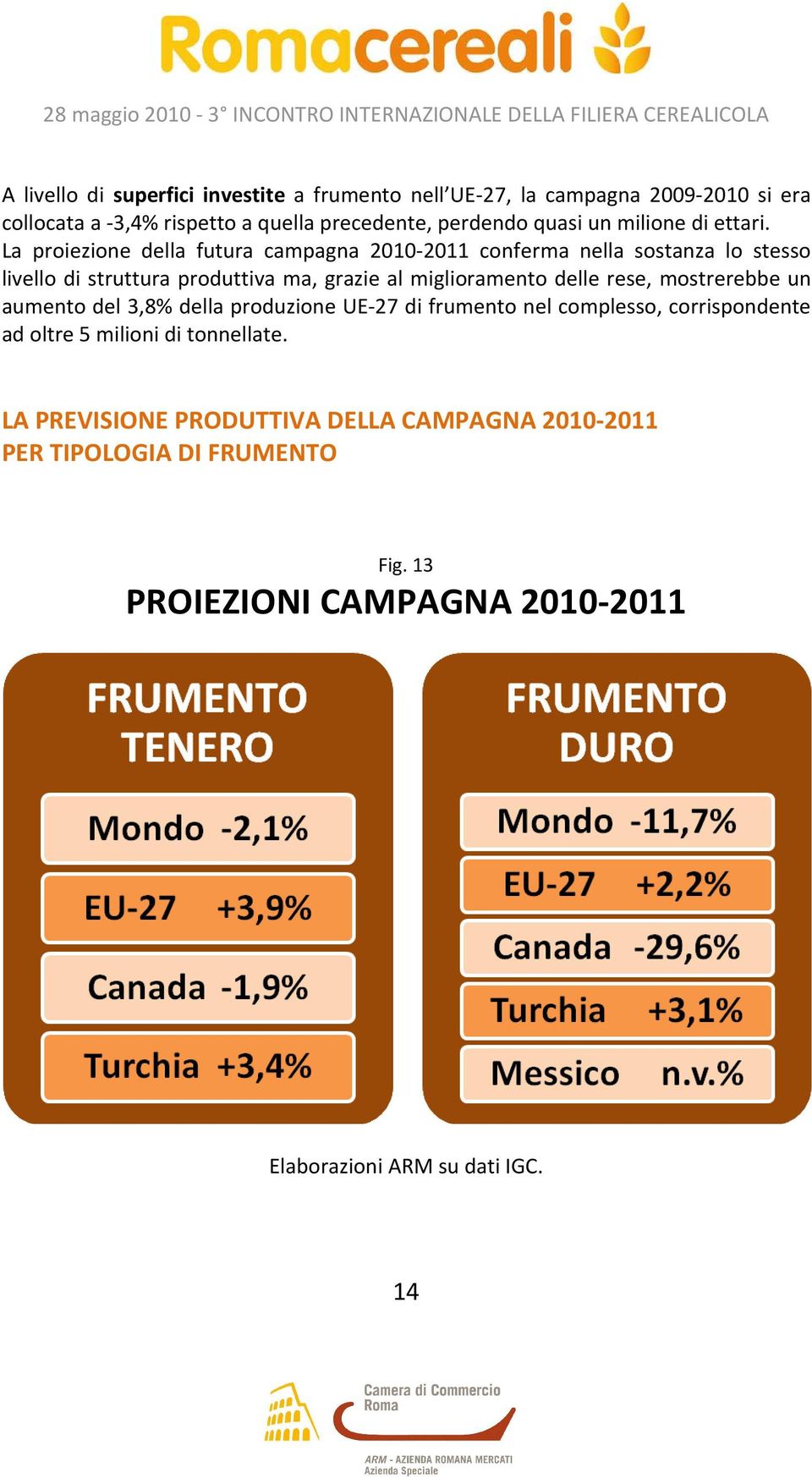 La proiezione della futura campagna 2010-2011 conferma nella sostanza lo stesso livello di struttura produttiva ma, grazie al miglioramento delle