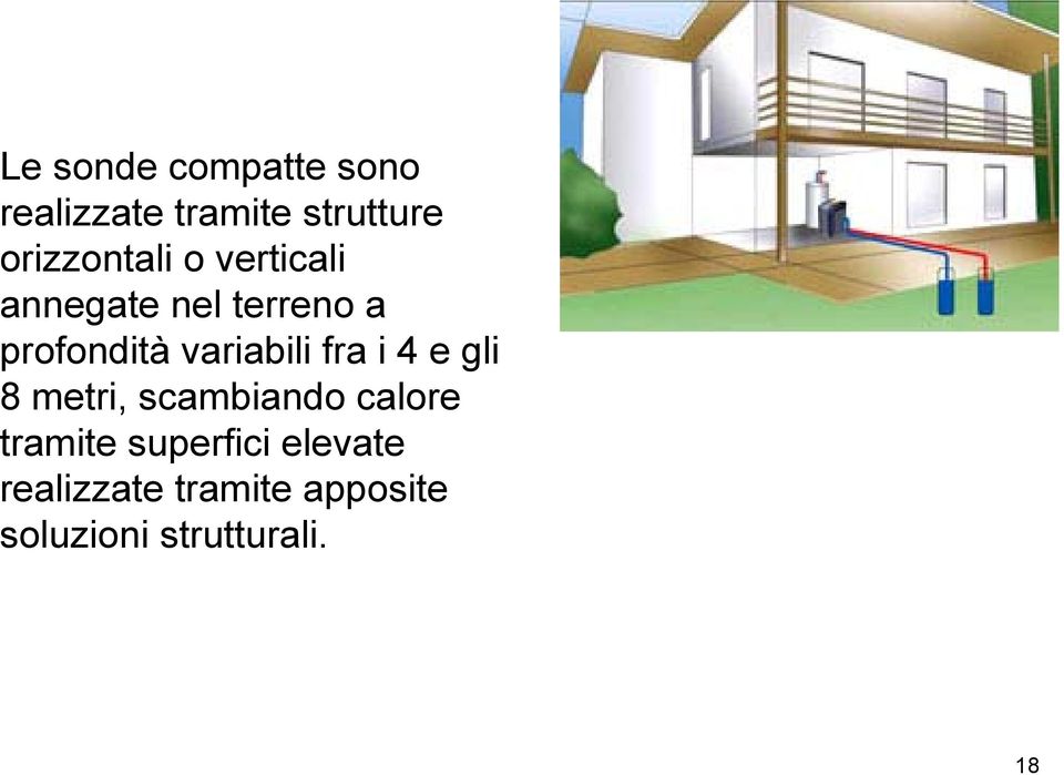 variabili fra i 4 e gli 8 metri, scambiando calore tramite