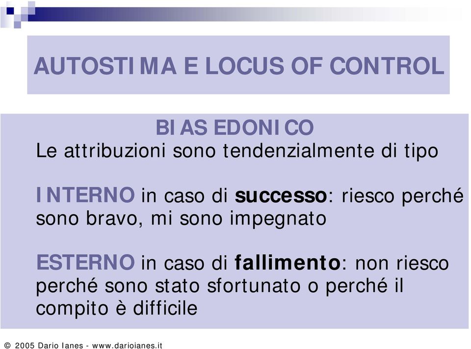 perché sono bravo, mi sono impegnato ESTERNO in caso di