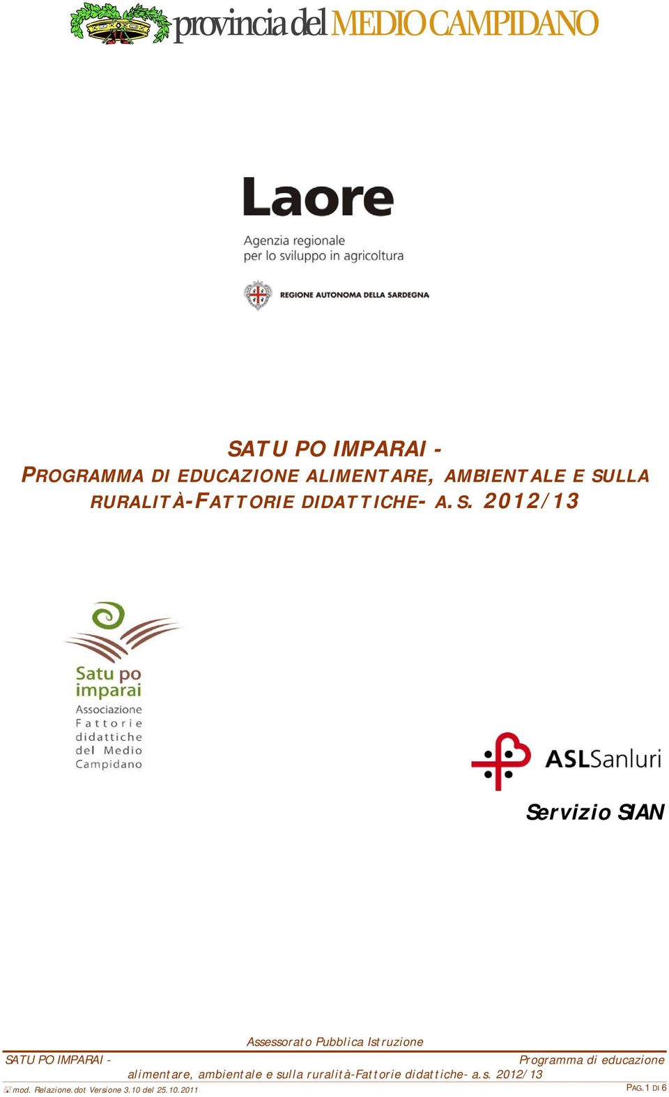 DIDATTICHE- A.S. 2012/13 Servizio SIAN mod.