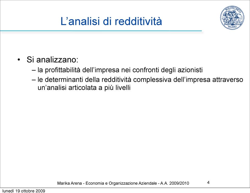 redditività complessiva dell impresa attraverso un analisi