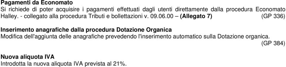 00 (Allegato 7) (GP 336) Inserimento anagrafiche dalla procedura Dotazione Organica Modifica dell'aggiunta delle