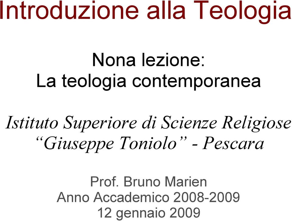 Scienze Religiose Giuseppe Toniolo - Pescara