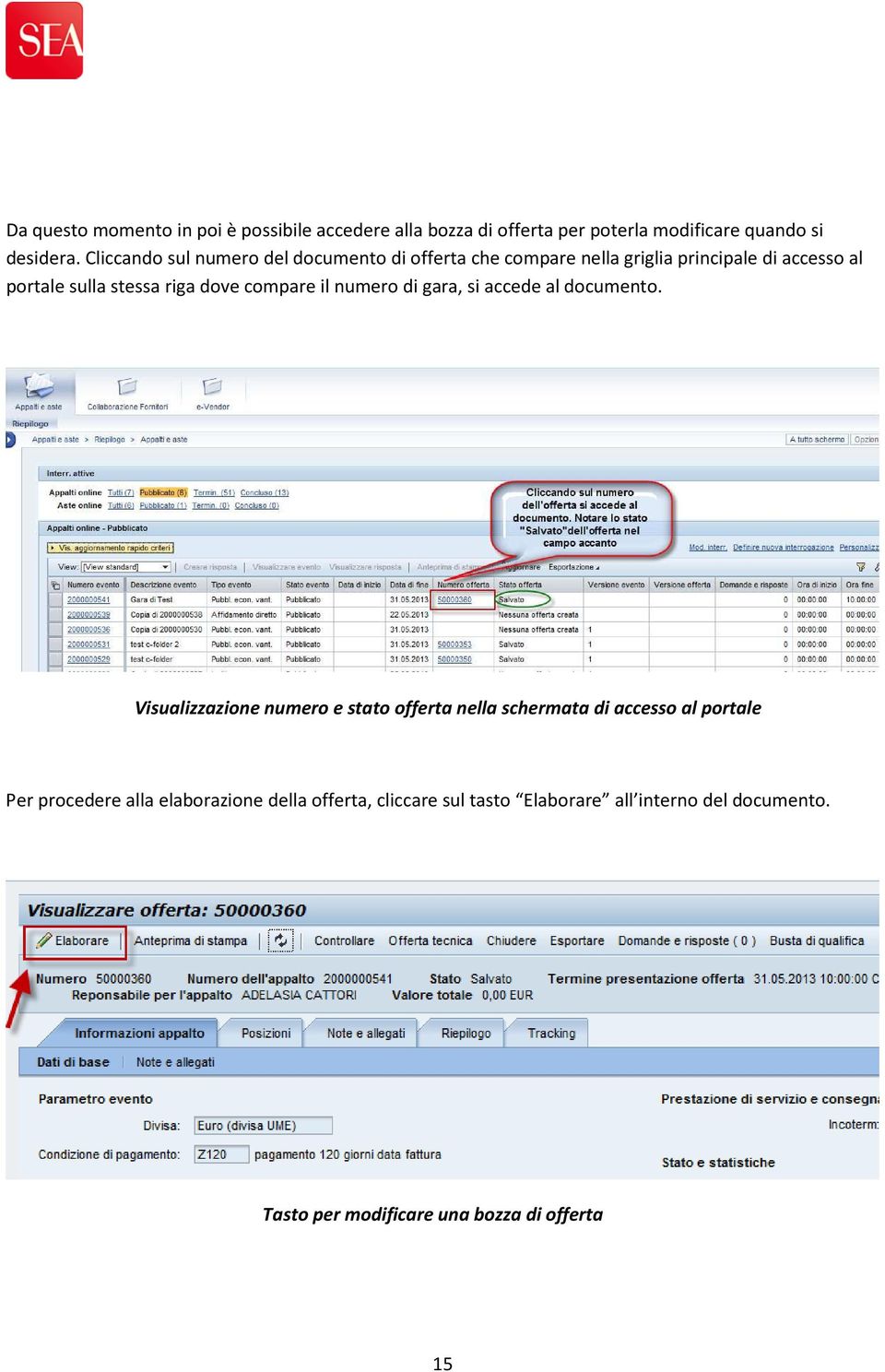 compare il numero di gara, si accede al documento.