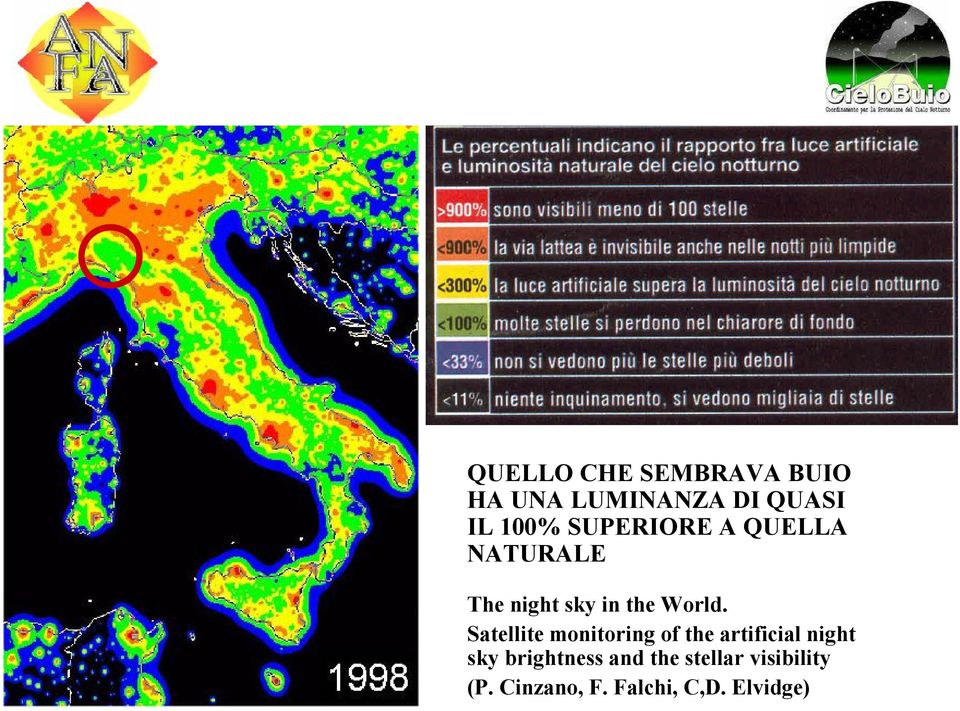 Satellite monitoring of the artificial night sky brightness