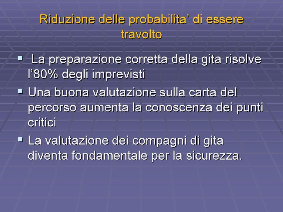 valutazione sulla carta del percorso aumenta la conoscenza dei punti