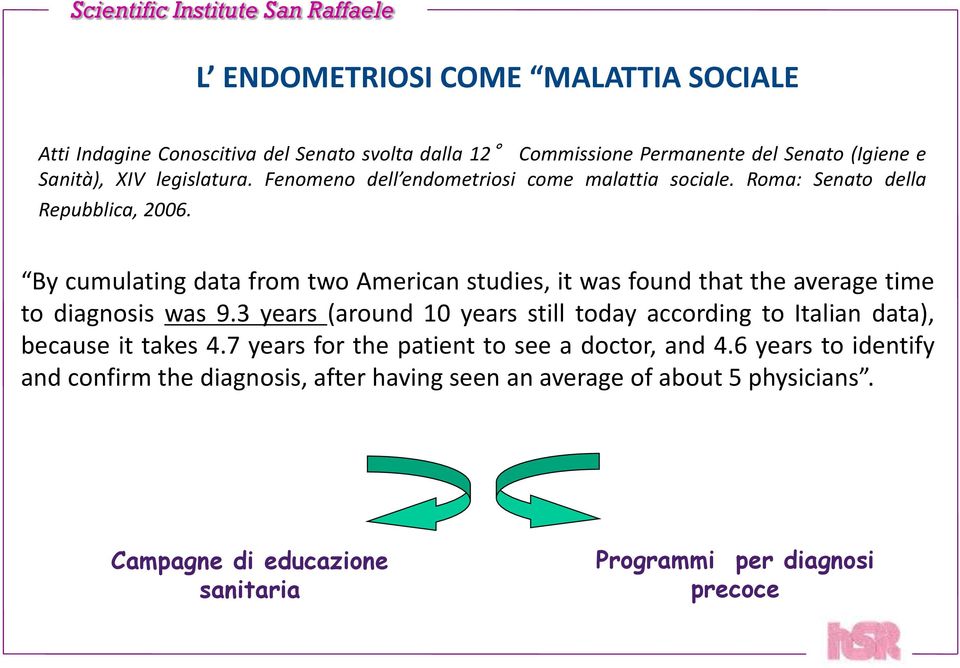 By cumulating data from two American studies, it was found that the average time to diagnosis was 9.