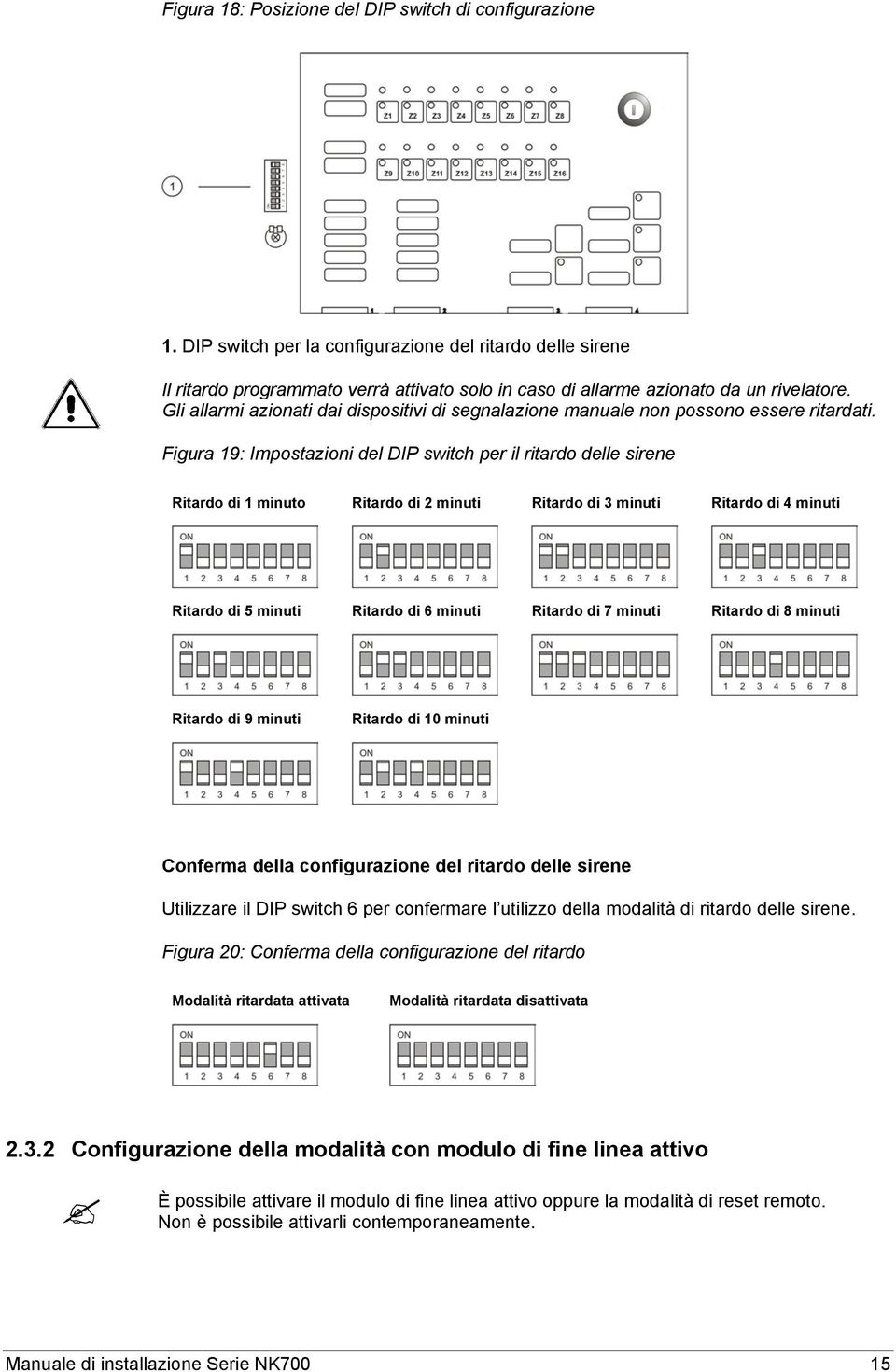 Gli allarmi azionati dai dispositivi di segnalazione manuale non possono essere ritardati.