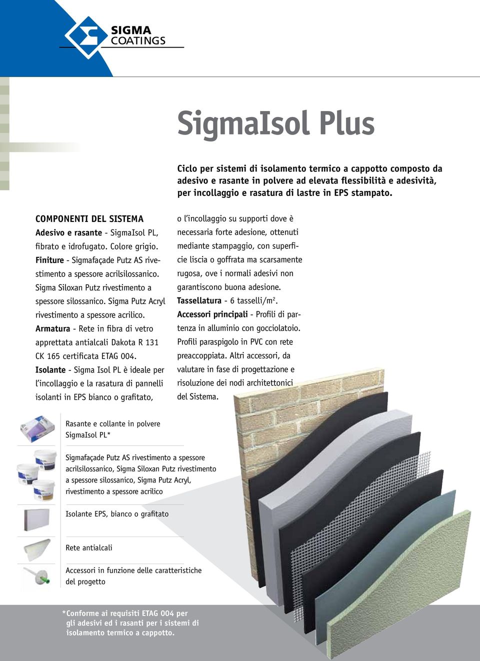 Sigma Siloxan Putz rivestimento a spessore silossanico. Sigma Putz Acryl rivestimento a spessore acrilico.