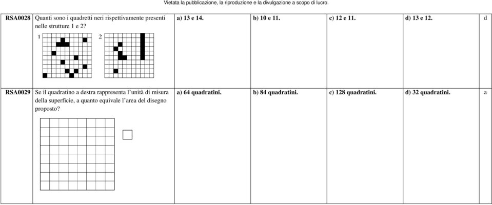 d RSA0029 Se il quadratino a destra rappresenta l unità di misura della superficie,