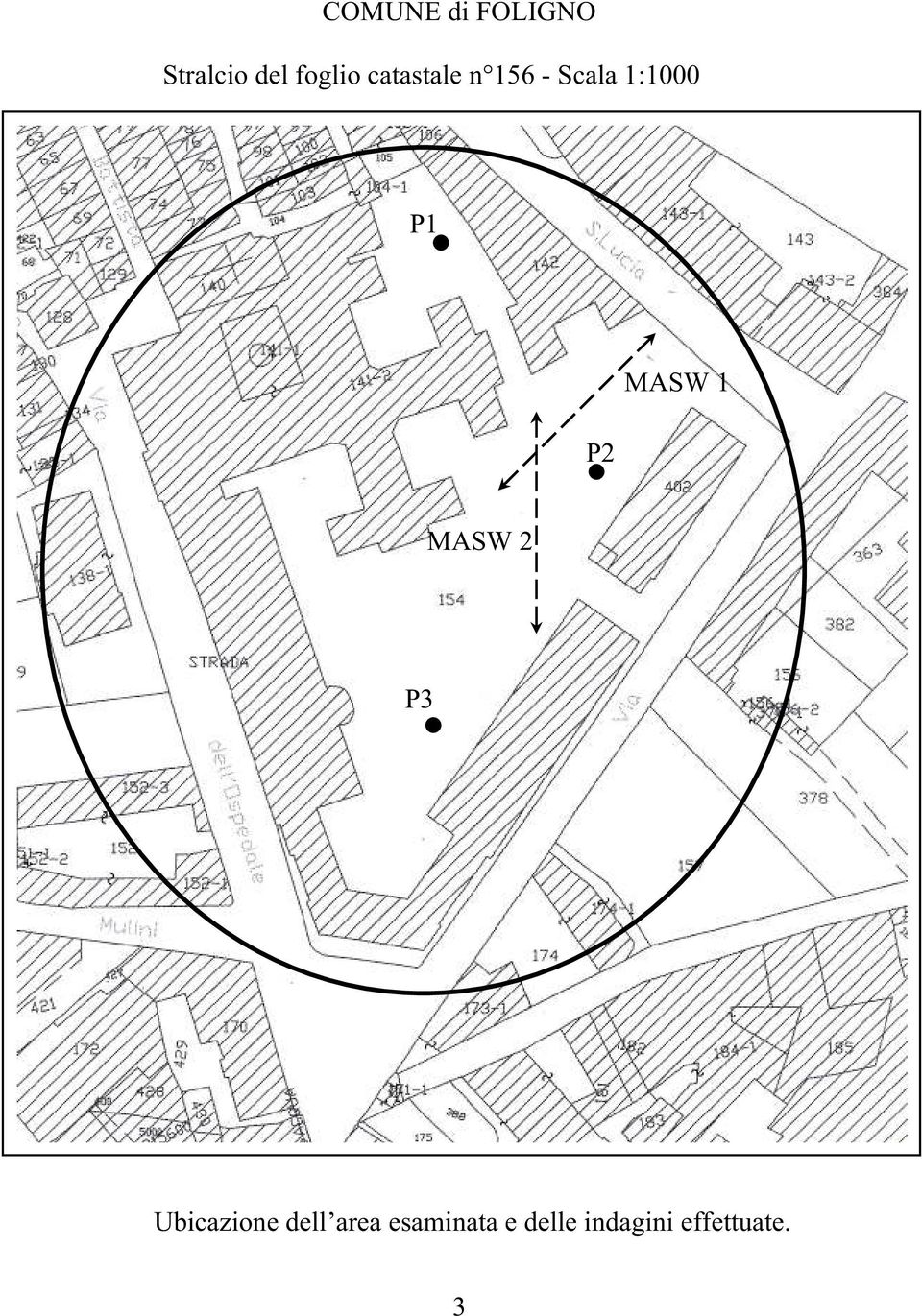 MASW 1 MASW 2 P3 Ubicazione dell area