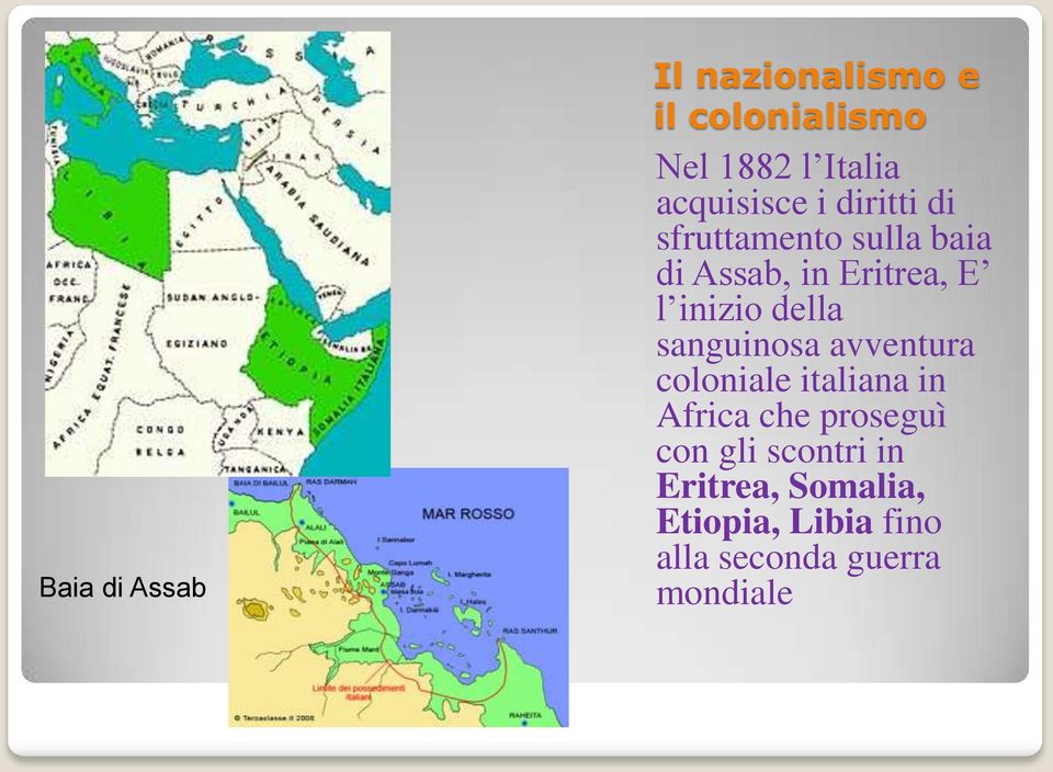 inizio della sanguinosa avventura coloniale italiana in Africa che proseguì