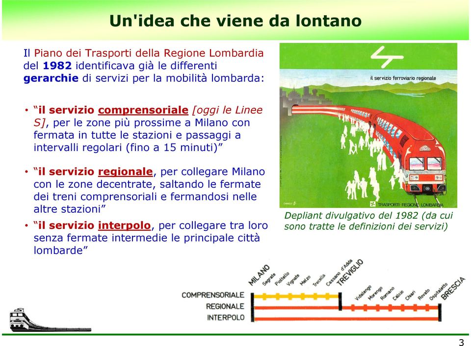 minuti) il servizio regionale, per collegare Milano con le zone decentrate, saltando le fermate dei treni comprensoriali e fermandosi nelle altre stazioni il