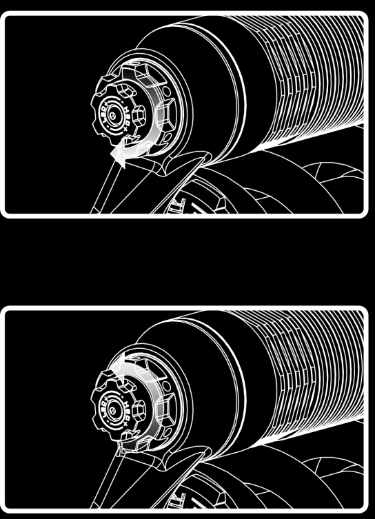 Compressione alle alte velocità HSC controlla la forza di smorzamento sotto l effetto di movimenti delle sospensioni più veloci, indifferentemente dalla velocità del ciclista.