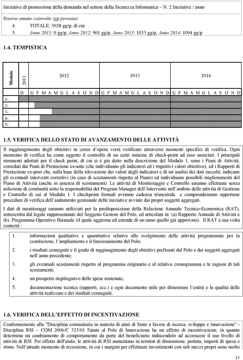 5. VERIFICA DELLO STATO DI AVANZAMENTO DELLE ATTIVITÀ Il raggiungimento degli obiettivi in corso d opera verrà verificato attraverso momenti specifici di verifica.