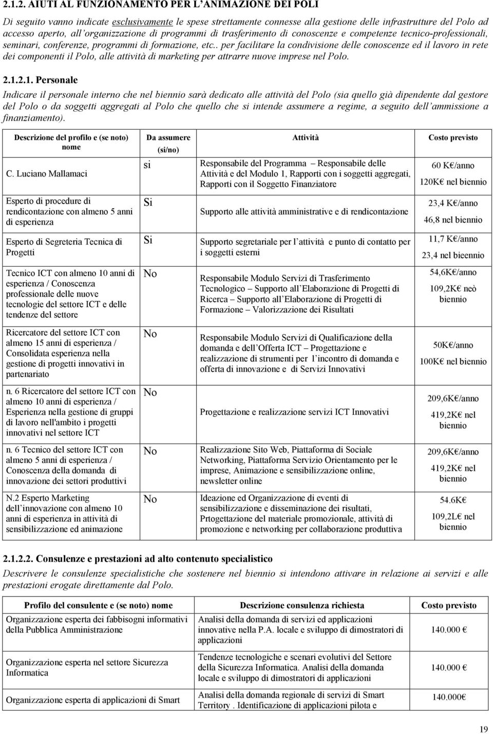 . per facilitare la condivisione delle conoscenze ed il lavoro in rete dei componenti il Polo, alle attività di marketing per attrarre nuove imprese nel Polo. 2.1.