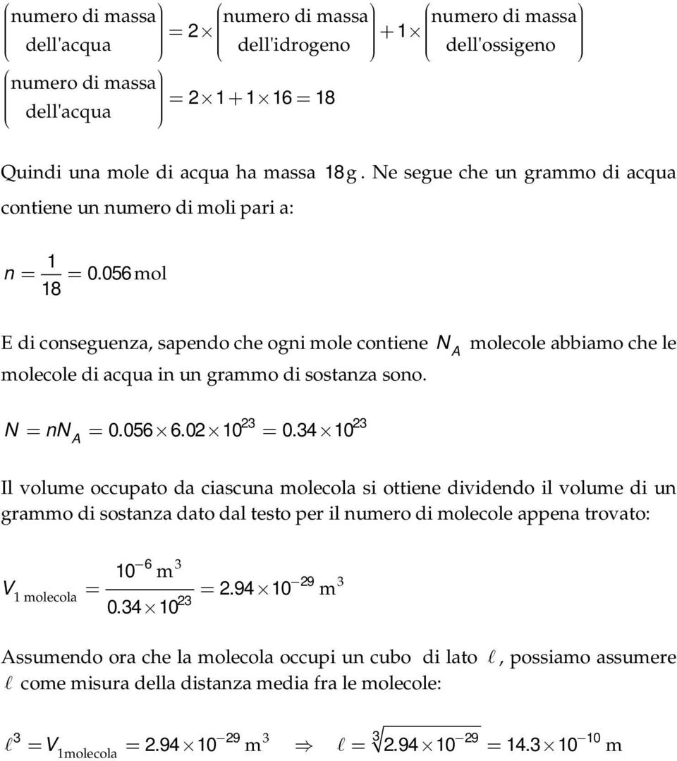 Ne segue he un grao d aqua N oleole abbao he le A N nn A 0.0566.0 0.