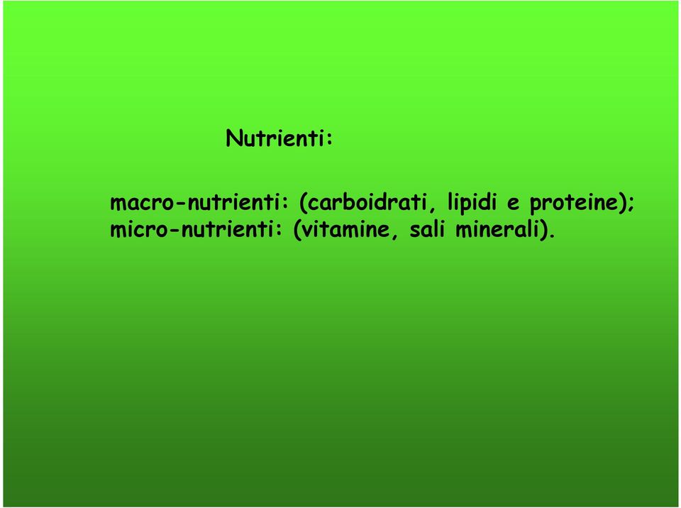 (carboidrati, lipidi e