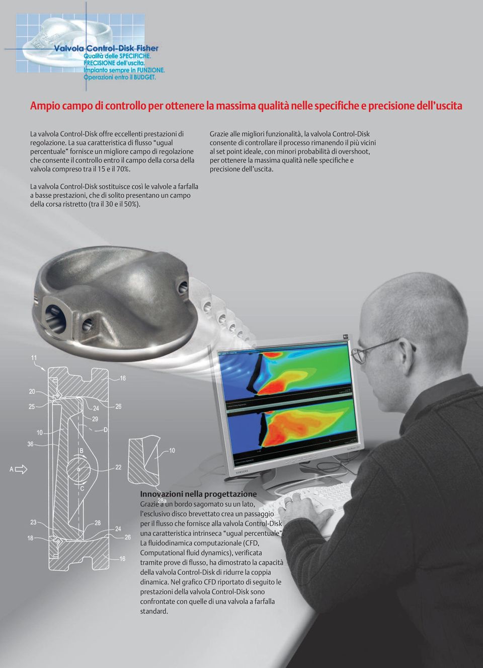 Grazie alle migliori funzionalità, la valvola Control-Disk consente di controllare il processo rimanendo il più vicini al set point ideale, con minori probabilità di overshoot, per ottenere la