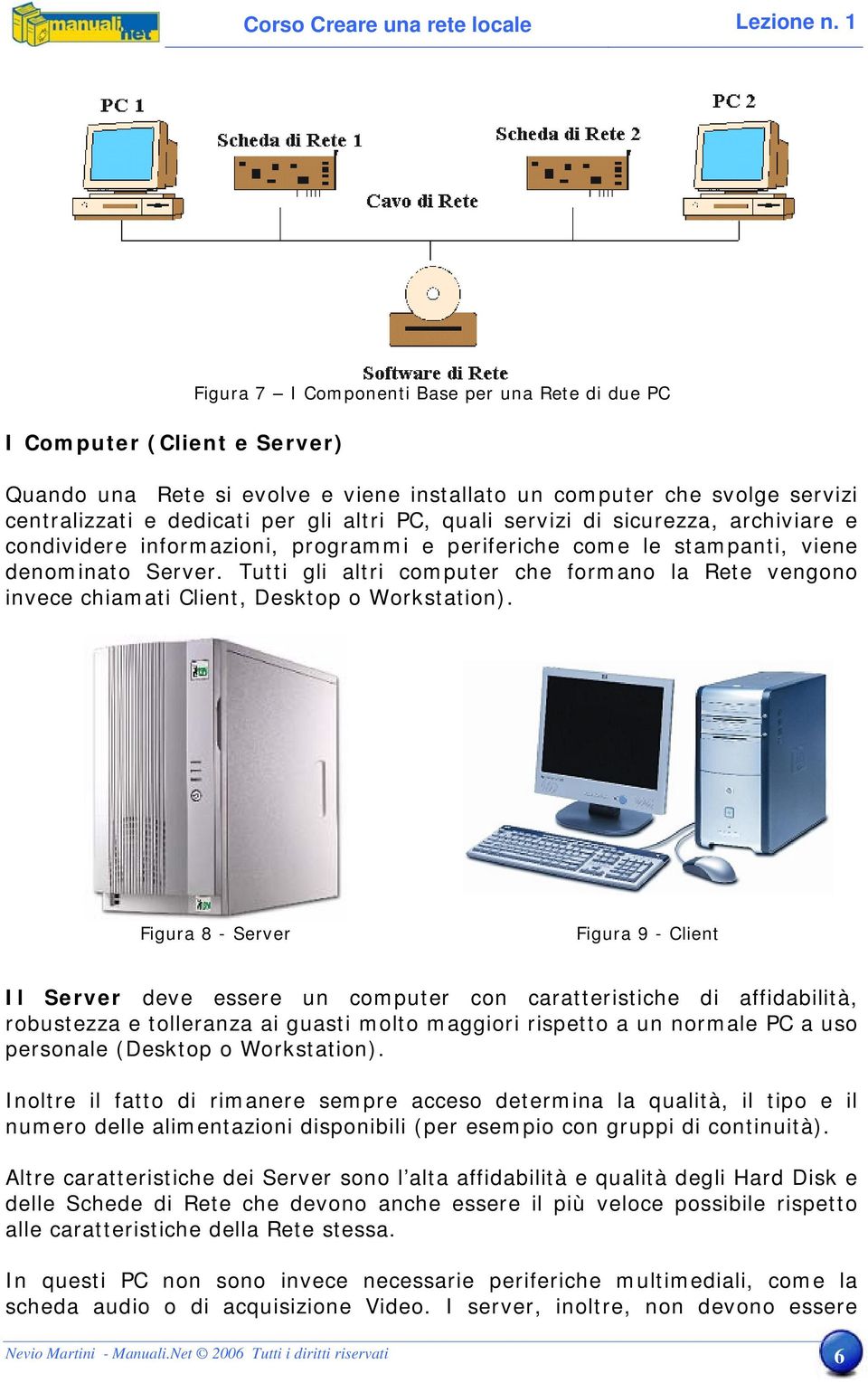 Tutti gli altri computer che formano la Rete vengono invece chiamati Client, Desktop o Workstation).