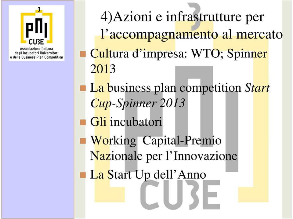 competition Start Cup-Spinner 2013 Gli incubatori Working