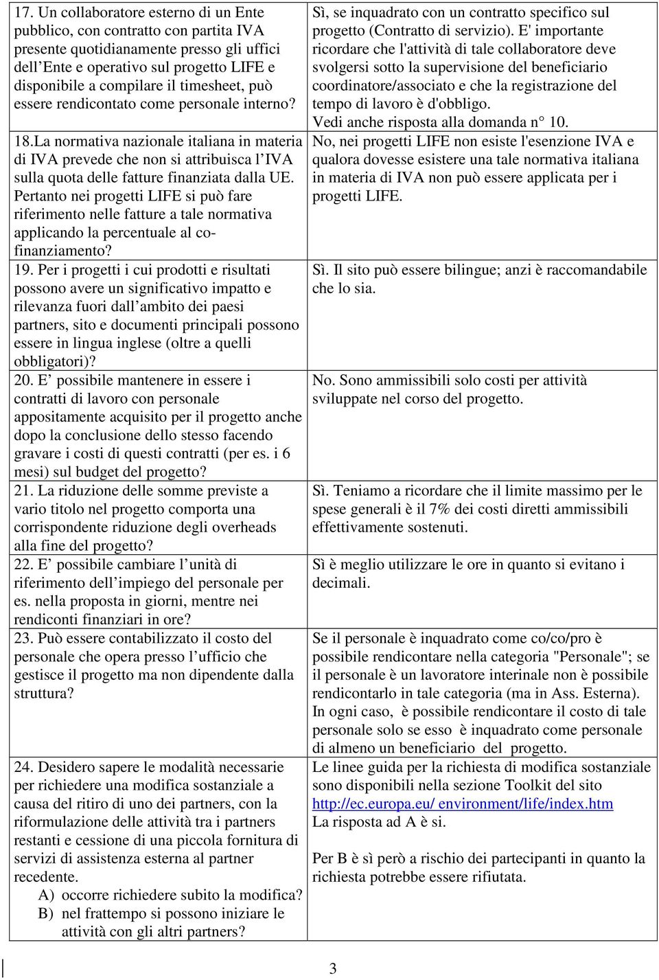 Pertanto nei progetti LIFE si può fare riferimento nelle fatture a tale normativa applicando la percentuale al cofinanziamento? 19.