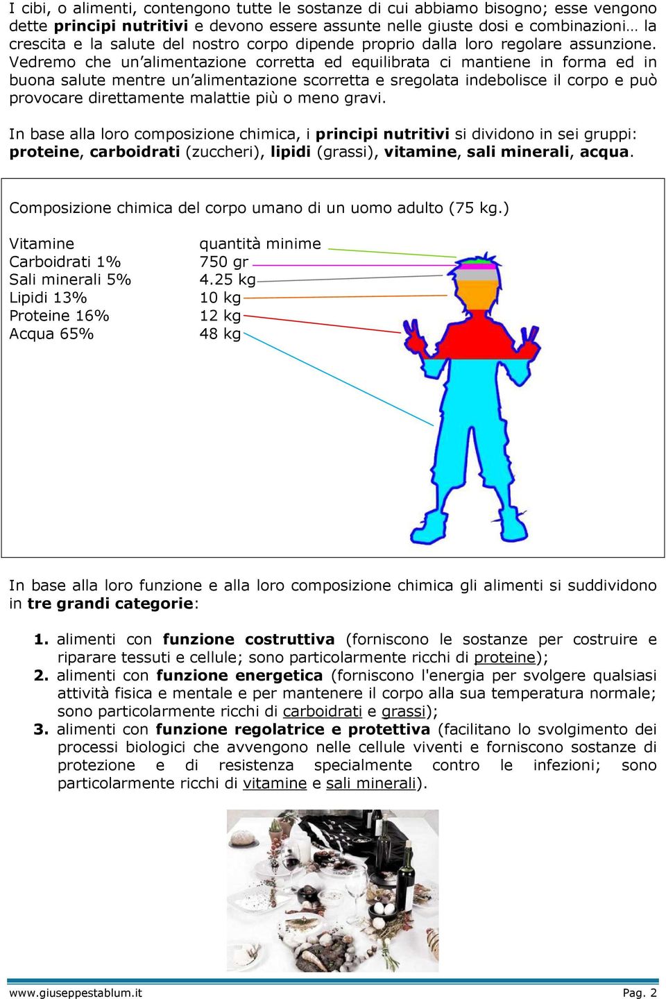 Vedremo che un alimentazione corretta ed equilibrata ci mantiene in forma ed in buona salute mentre un alimentazione scorretta e sregolata indebolisce il corpo e può provocare direttamente malattie