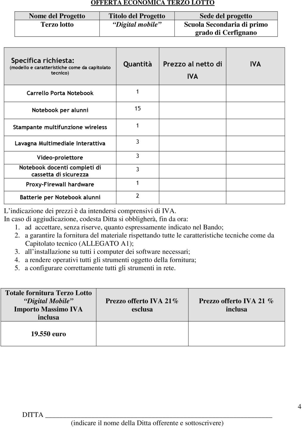 sicurezza L indicazione dei prezzi è da intendersi comprensivi di.