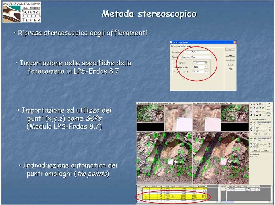 7 Importazione ed utilizzo dei punti (x,y,z) come GCPs (Modulo