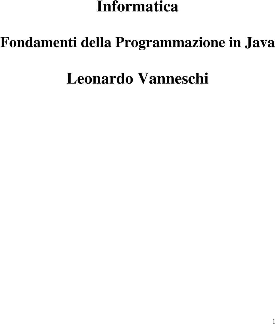 Programmazione in